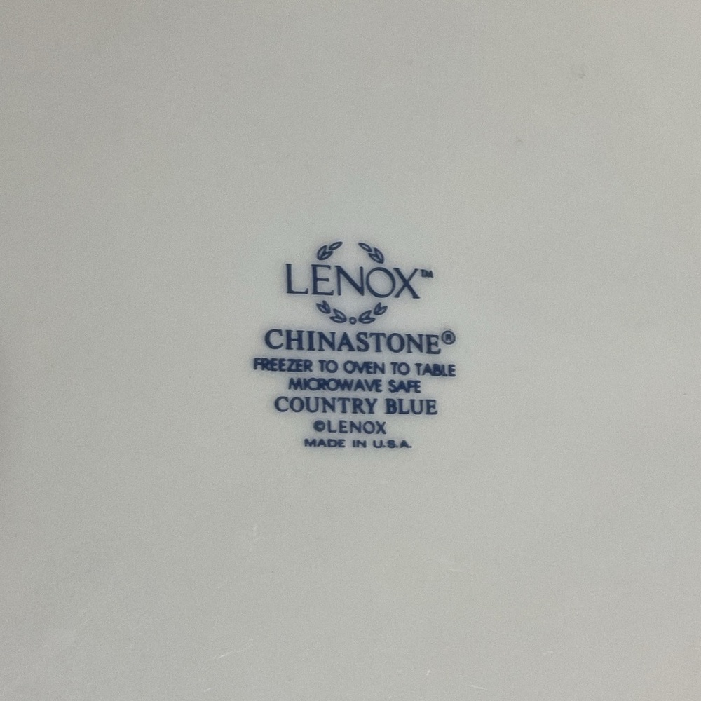 Lenox Chinastone Country Blue White Dinner Plate with Blue Scroll Border USA - Picture 5 of 5